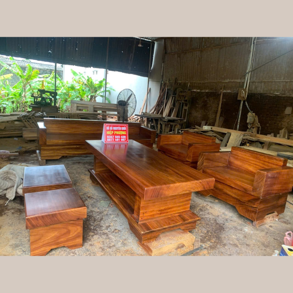 Bộ Bàn Ghế Gỗ Gõ Đỏ Nam Phi
